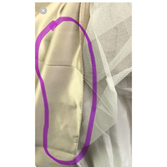 Jessica McClintock Gown Women 12 Cream Embroidered Floral Formal Dress Strapless - Picture 13 of 13